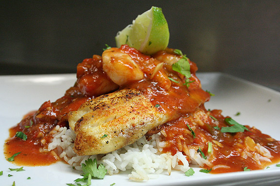 Fish and Shrimp Enchilados